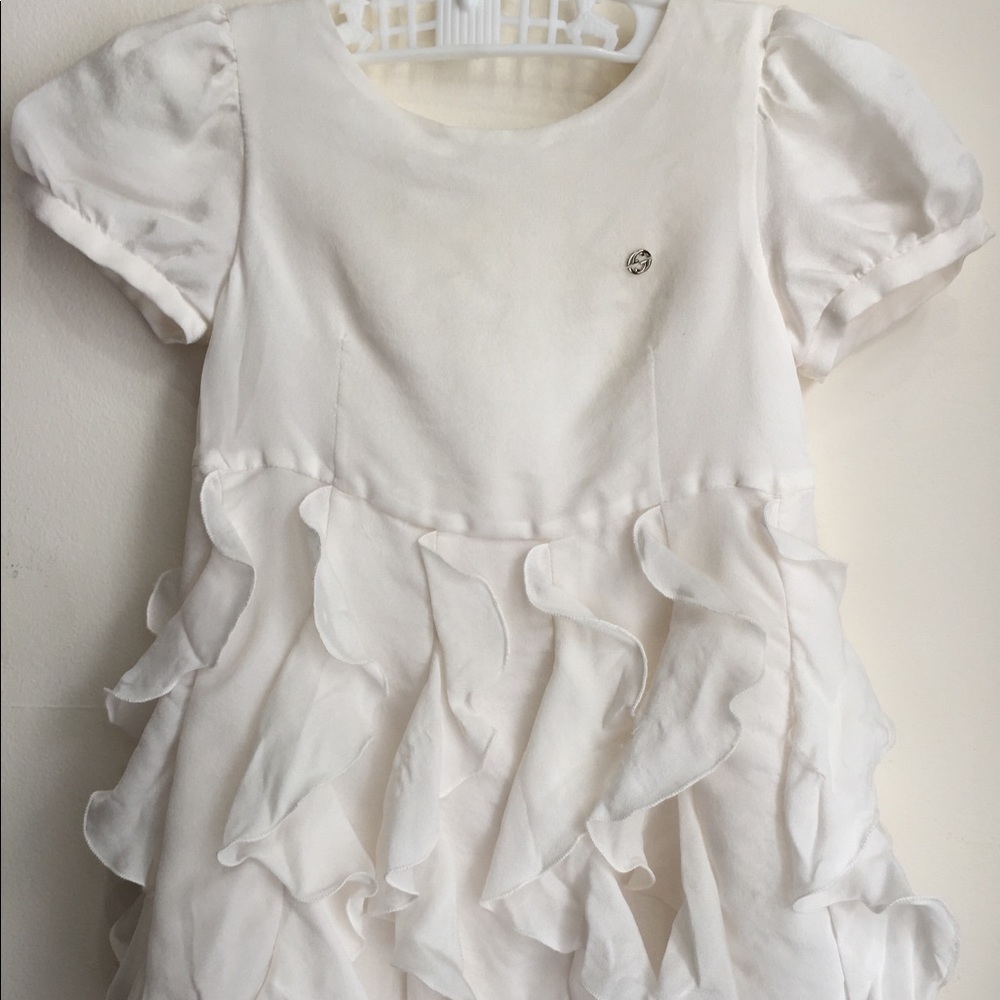 Gucci baby white ruffle dress